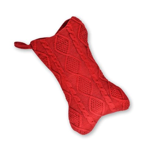 lasuroa Weihnachtsstrumpf für Hunde, Rot Gestrickter Weihnachtsstrumpf Groß Knochenförmig Haustierstrumpf mit Aufhängeschlaufe für Katzen Weihnachtsdekoration für den Kamin lasuroa Weihnachtsstrumpf für Hunde, Rot Gestrickter Weihnachtsstrumpf Groß Knochenförmig Haustierstrumpf mit Aufhängeschlaufe für Katzen Weihnachtsdekoration für den Kamin von lasuroa