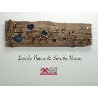 Garderobenhaken, Kleiderbügel, Exclusive Garderobe, Altholz, Treibholzaufhänger Mit Spiegelherzen Garderobenhaken, Kleiderbügel, Exclusive Garderobe, Altholz, Treibholzaufhänger Mit Spiegelherzen von latvianwoodartisan