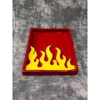 Rotes Flammentablett - Schmuckschale Flurschale Wohndekor Handgemachte Schale Ringtablett von laughthencopy