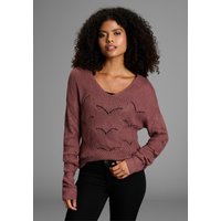 Laura Scott Strickpullover softer Übergangsstrick mit V-neck und trendy Ajourmuster von laura scott
