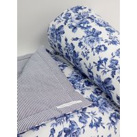 Plaid 230 X 240 cm Hilde Rosen Blau/Tagesdecke Plaid 230 X 240 cm Hilde Rosen Blau/Tagesdecke von lavendels