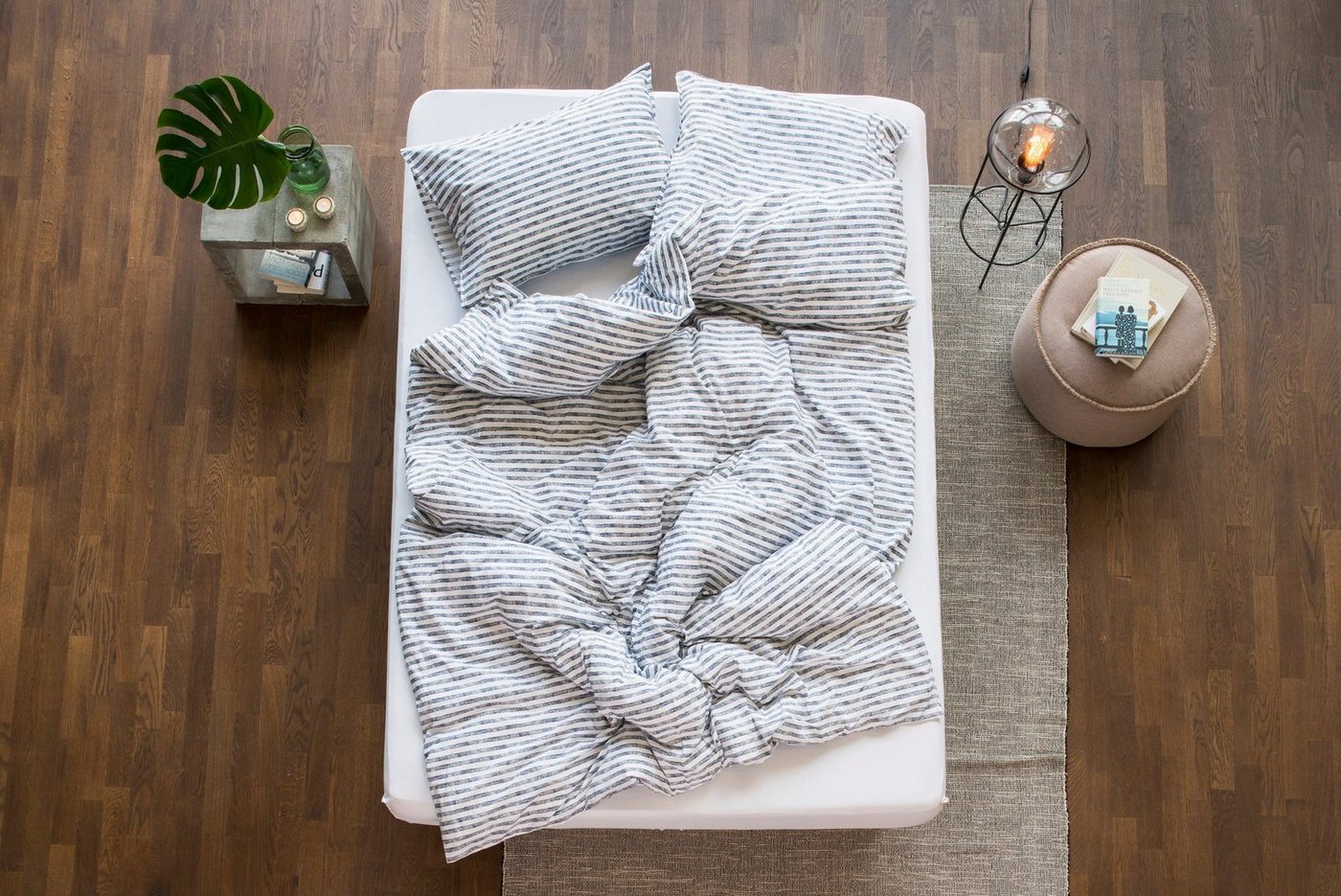 Bettwäsche Johanna Streifen, lavie, Bettdeckenbezug aus 100% Bio Baumwollperkal mit Stonewash-Finishing von lavie