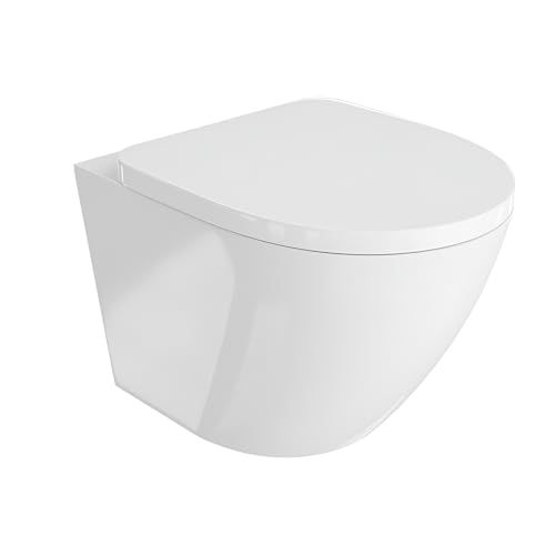 LAVITA Stand-Toilettenschüssel WC Sofi | Toilettendeckel mit Absenkautomatik & Metallscharniere | WC-Sitz SoftClose | Keramik Toilette Spülrandlos | Toilettenbecken Stehend | 37x56,5x43,5 cm | LAVITA Stand-Toilettenschüssel WC Sofi | Toilettendeckel mit Absenkautomatik & Metallscharniere | WC-Sitz SoftClose | Keramik Toilette Spülrandlos | Toilettenbecken Stehend | 37x56,5x43,5 cm | von lavita
