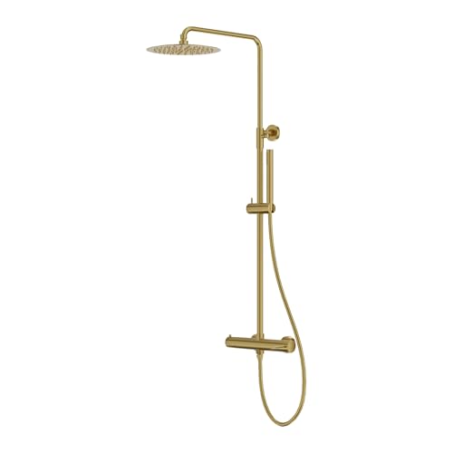 Lavita Orion Brushed Gold Duschset Duschen Komplette Dusche Duschgarnitur mit Regendusche Duschbrause Set Armatur Modernes Design Lavita Orion Brushed Gold Duschset Duschen Komplette Dusche Duschgarnitur mit Regendusche Duschbrause Set Armatur Modernes Design von lavita