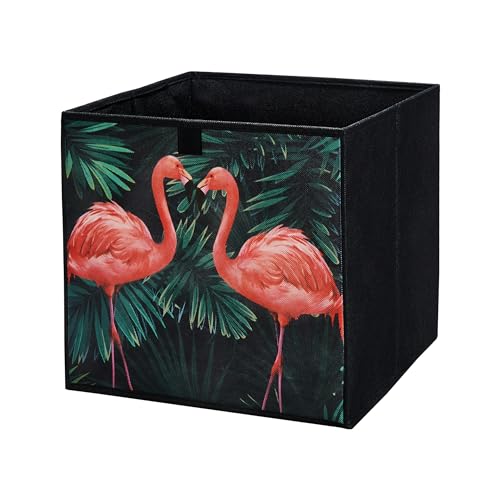 lavita Aufbewahrungsbox | faltbare Aufbewahrung Boxen 31 x 31 x 31 cm | Schubladen-Organizer Box| Ordnungssysteme für Kleidung | Kleideraufbewahrung & Organisation | Flamingos | 1 stück von lavita