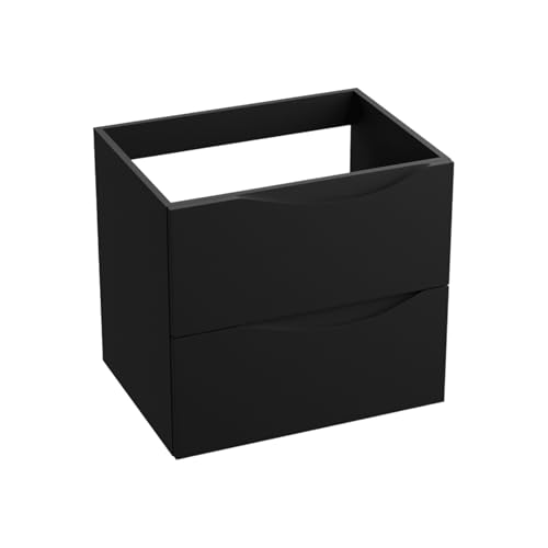 lavita Waschbeckenunterschrank Badezimmerschrank Kolorado Mattes Schwarz 600 Badschrank Waschtischschrank Schrank 60cm Breit Badezimmermöbel Lackierte Platte 46x60,5x54,2 cm Montierte Badmöbel von lavita