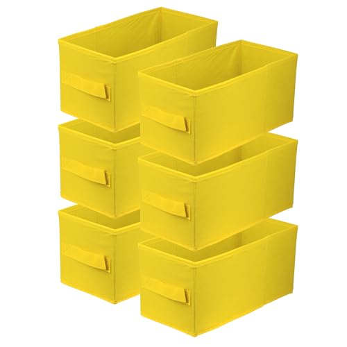 lavita Storage Box | Aufbewahrungsbox | faltbare Aufbewahrung Boxen 15 x 31 x 15 cm | Schubladen-Organizer Box| Ordnungssysteme für Kleidung | Kleideraufbewahrung & Organisation | Gelb | 6 stück von lavita
