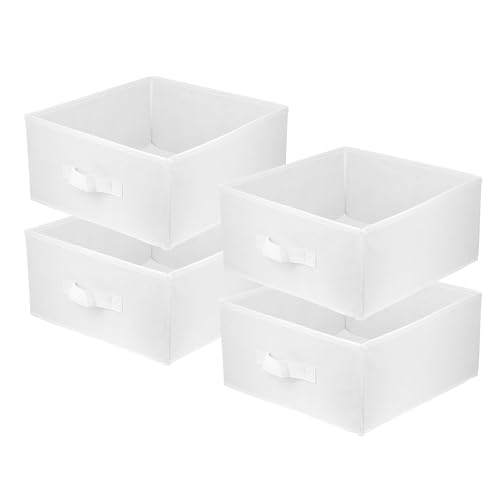 lavita Storage Box | Faltbare Aufbewahrung Boxen 31 x 31 x 15 cm | Schubladen-Organizer Box | Ordnungssysteme fr Kleidung | Kleideraufbewahrung & Organisation | 4 Stück Weiß von lavita