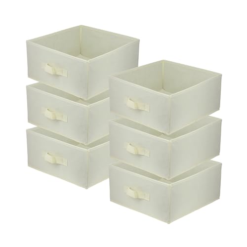 lavita Storage Box | Faltbare Aufbewahrung Boxen 31 x 31 x 15 cm | Schubladen-Organizer Box | Ordnungssysteme fr Kleidung | Kleideraufbewahrung & Organisation | 6 Stück Creme von lavita