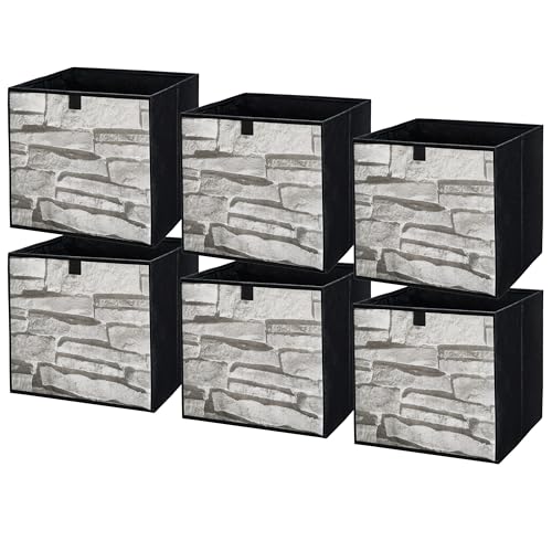 lavita Storage Box | Faltbare Aufbewahrung Boxen 31 x 31 x 31 cm | Schubladen-Organizer Box | Ordnungssysteme fr Kleidung | Kleideraufbewahrung & Organisation | 6 Stück Stein von lavita