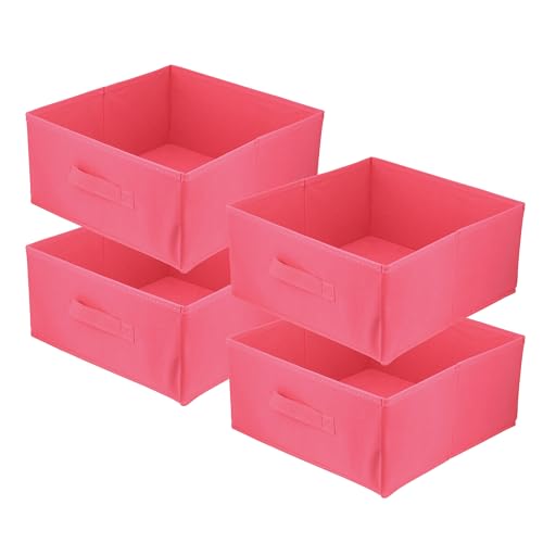 lavita Storage Box | faltbare Aufbewahrung Boxen 31 x 31 x 15 cm | Schubladen-Organizer Box| Ordnungssysteme fr Kleidung | Kleideraufbewahrung & Organisation | Dunkelpink | 4 stck von lavita