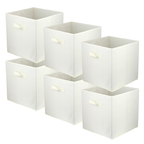 lavita Storage Box | faltbare Aufbewahrung Boxen 31 x 31 x 31 cm | Schubladen-Organizer Box| Ordnungssysteme fr Kleidung | Kleideraufbewahrung & Organisation | Cream 6 Stück von lavita
