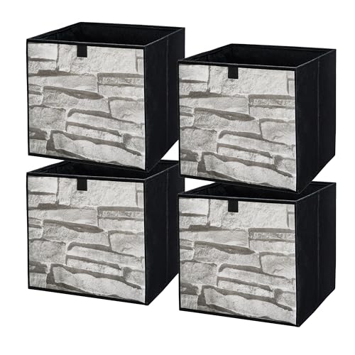 lavita Storage Box | faltbare Aufbewahrung Boxen 31 x 31 x 31 cm | Schubladen-Organizer Box| Ordnungssysteme fr Kleidung | Kleideraufbewahrung & Organisation | Stein | 4 stck von lavita
