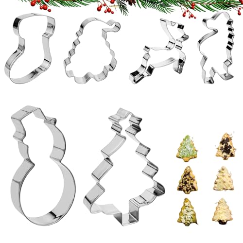 6 Weihnachts Ausstechformen Set,Weihnachts-Ausstecher-Set Aus Metall,Schneeflocke,Edelstahl-Weihnachtsformen,Plätzchenformen Für Weihnachtsgebäck,Weihnachtsbaum Ausstechformen Zum Backen 6 Weihnachts Ausstechformen Set,Weihnachts-Ausstecher-Set Aus Metall,Schneeflocke,Edelstahl-Weihnachtsformen,Plätzchenformen Für Weihnachtsgebäck,Weihnachtsbaum Ausstechformen Zum Backen von laxreheye