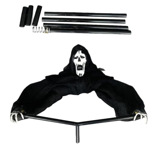 laxreheye Halloween Dekorationen für den Außenbereich - Dekoration Einer Vogelscheuchen-Hexe für Halloween im Außenbereich - Gruselige Große Gruselhaus-Szenerie Für Gartenbereich Für von laxreheye