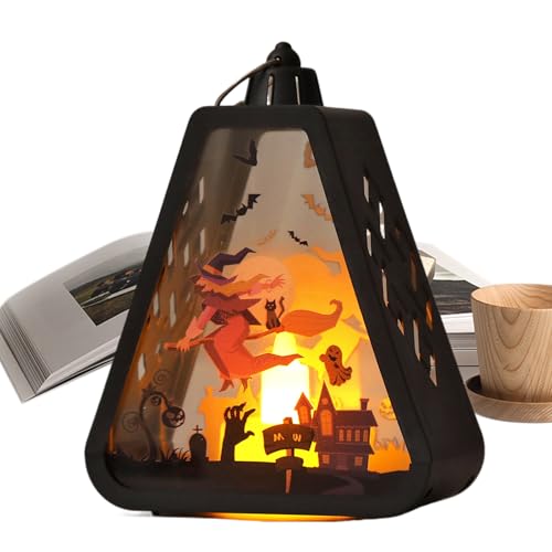 laxreheye Halloween Laterne Innen – Laterne Patio Motiv Hexe Schloss Ornamente Mittelstücke für Innen Außen Garten Camping Dekoration laxreheye Halloween Laterne Innen – Laterne Patio Motiv Hexe Schloss Ornamente Mittelstücke für Innen Außen Garten Camping Dekoration von laxreheye
