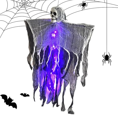 laxreheye Halloween Skelett Dekoration | Grusel Haus Requisite | Leuchtende Fliegende Dekoration Mit Nebel Für Garten Hof Feste Karneval Klassenräume Wand von laxreheye
