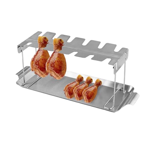 laxreheye Hühnerschenkel Halter Für Grill - 12-Fach Hühnerflügel Halterung | Edelstahl Rosthalterung Mit Antihaft-Beschichtung Spülmaschinengeeignet Für Backofen BBQ Gartenparty Grillabende laxreheye Hühnerschenkel Halter Für Grill - 12-Fach Hühnerflügel Halterung | Edelstahl Rosthalterung Mit Antihaft-Beschichtung Spülmaschinengeeignet Für Backofen BBQ Gartenparty Grillabende von laxreheye