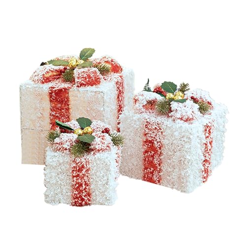 laxreheye Weihnachtsgeschenkdekoration, Dekoration für Geschenkboxen – 3 x Eisenkiste mit Schneeflocke bedeckt | Weihnachtsbaumschmuck, Geschenkboxen mit Schleifen für den Hof laxreheye Weihnachtsgeschenkdekoration, Dekoration für Geschenkboxen – 3 x Eisenkiste mit Schneeflocke bedeckt | Weihnachtsbaumschmuck, Geschenkboxen mit Schleifen für den Hof von laxreheye