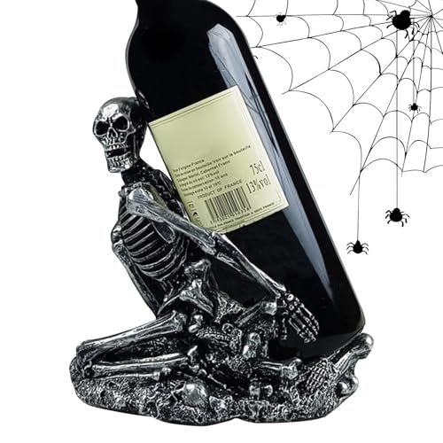 laxreheye Weinflaschenregal - Schädel Tisch Weinhalter Organizer | Skelett Deko Schreibtischaccessoire Gothic Tischdekoration für Halloween Party laxreheye Weinflaschenregal - Schädel Tisch Weinhalter Organizer | Skelett Deko Schreibtischaccessoire Gothic Tischdekoration für Halloween Party von laxreheye