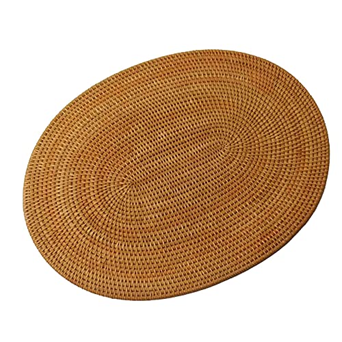 laxyy Geflochtene Tischsets aus Rattan, ovale Tischsets, rund, rutschfest, Mehrzweck-Platzdeckchen, natürlich, 30 x 40 laxyy Geflochtene Tischsets aus Rattan, ovale Tischsets, rund, rutschfest, Mehrzweck-Platzdeckchen, natürlich, 30 x 40 von laxyy