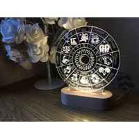 Astrologie | Sternzeichen Horoskope Gerahmte Kunst Personalisiert Gravur Horoskop |Sternbild |Led Nachtlicht von lazerEngravingGifts