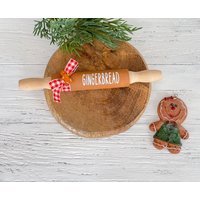 Lebkuchen Nudelholz, Dekor, Bauernhaus Weihnachten Tiered Tray Rae Dunn Akzente, Mini Holz Rollin Pin von lazydaisyfarmhouse