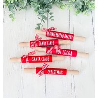 Holz Nudelholz, Mini Rolling Pin, Weihnachtsdekor, Bauernhaus Dekor, Tiered Tablett Decor von lazydaisyfarmhouse