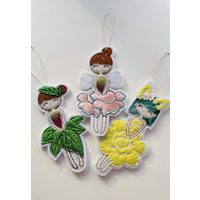 Freihandstickerei Frühling Blumen Mädchen Dekoration Blumenfee von lazydoll