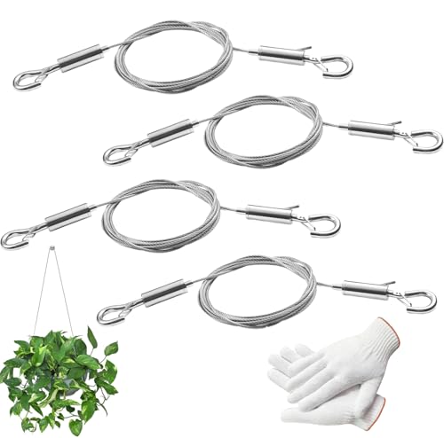 Bilder Aufhängen Schnur, 4 Stück Edelstahl Drahtseil, 1m×1,5mm Drahtseil mit Ösen Edelstahlseil Fotoseil mit Arbeitshandschuhen für Aufhängen von Spiegel Bilderrahmen Lichtlam Bilder Aufhängen Schnur, 4 Stück Edelstahl Drahtseil, 1m×1,5mm Drahtseil mit Ösen Edelstahlseil Fotoseil mit Arbeitshandschuhen für Aufhängen von Spiegel Bilderrahmen Lichtlam von lbxtswpl