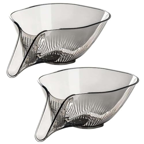 Multifunktionaler Abtropfkorb, 2 Stück Drainage Basket Funnel, Abtropfkorb Trichter, Abtropfkorb Multifunktionale Abtropfschale Aus Kunststoff für Gemüse Nudeln Obst Salat(Grau) von lbxtswpl