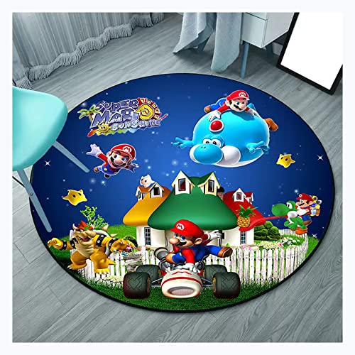 Anime Manga Super Mario Teppich,Wohnzimmer Druck Waschbare Matte,Kinder Schlafzimmer Bereich Teppiche,Wohnzimmer Outdoor rutschfeste Cartoon Anime Geschenk Mann Frau-C||100CM von lcey