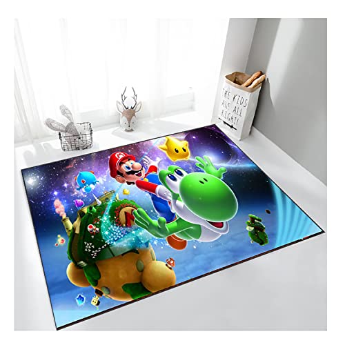 Teppiche Teppich Cartoon Anime Super Mario Teppich Wohnzimmer Schlafzimmer Kinderzimmer Bett Bodenmatte Computer Stuhl Matte Bereich Teppich-10||50X80CM von lcey