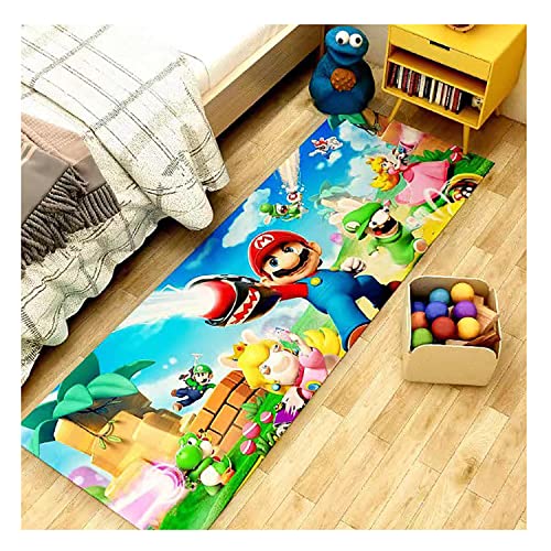 lcey Wohnzimmer Teppich,Super Mario Teppich Kinder 3D-Vorleger Cartoon Moderne Wohnzimmer Schlafzimmer Hauptdekoration for Wohnzimmer Dekoration-9||60X120cm von lcey