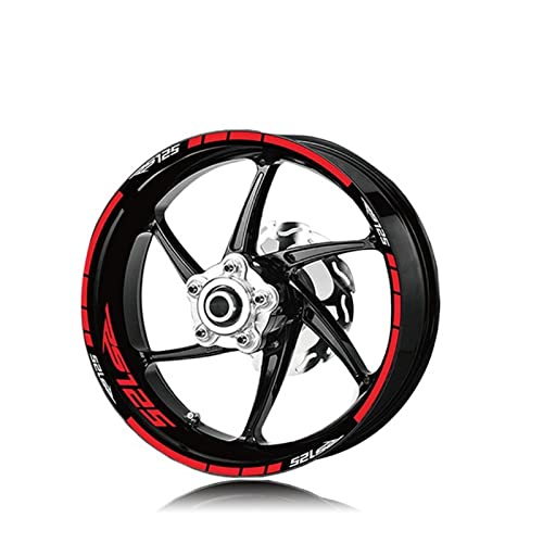 Reflektierender Aufkleber für Reifen Reflektierende Motorradfelgen Aufkleber Dekoratives Zubehör Für APRI-LIA RS 125 Rs 125 (Color : Red) von lchowip