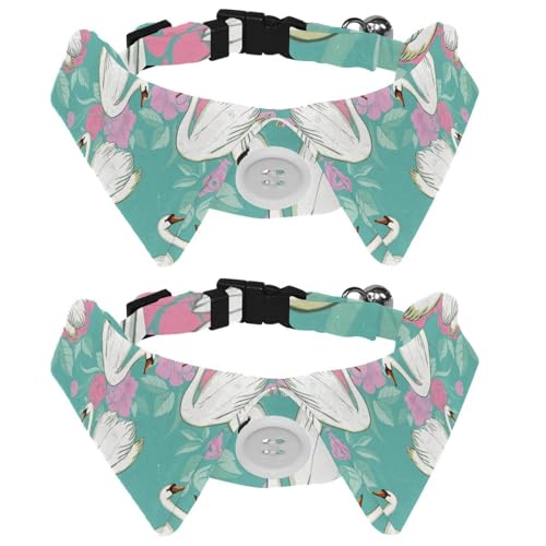 Hundehalsband mit Fliege, verstellbares formelles Smokinghalsband mit abnehmbarem Hemdkragen, Katzenhalsbänder für kleine Haustiere, Schwan, schöne Tiere, rosa Blumenmuster Hundehalsband mit Fliege, verstellbares formelles Smokinghalsband mit abnehmbarem Hemdkragen, Katzenhalsbänder für kleine Haustiere, Schwan, schöne Tiere, rosa Blumenmuster von lcndlsoe