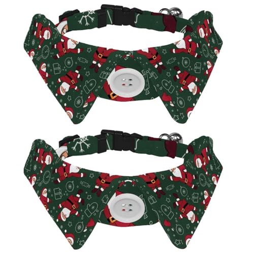 Hundehalsband mit Fliege und Glöckchen, Cartoon-Weihnachtsmann, tanzendes Disco-Muster, verstellbares Revers-Design, Katzen-Fliege, Halsband für kleine Haustiere, 2 Stück Hundehalsband mit Fliege und Glöckchen, Cartoon-Weihnachtsmann, tanzendes Disco-Muster, verstellbares Revers-Design, Katzen-Fliege, Halsband für kleine Haustiere, 2 Stück von lcndlsoe