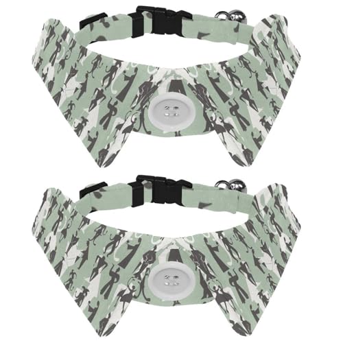 Hundehalsband mit Fliege und Glöckchen, Figur eines Mannes, grafisches Muster, verstellbares Revers-Design, Katzenfliege, Halsband für kleine Haustiere, 2 Stück Hundehalsband mit Fliege und Glöckchen, Figur eines Mannes, grafisches Muster, verstellbares Revers-Design, Katzenfliege, Halsband für kleine Haustiere, 2 Stück von lcndlsoe