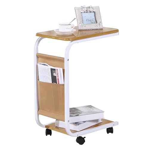C-förmiger Beistelltisch mit Rollen und Aufbewahrungstasche,Mobiler Sofatisch für Wohnzimmer & Schlafzimmer,Klein E1 Certified Eco Board,360° Swivel Wheels for Couchtisch,Laptoptisch (Holzmaserung) C-förmiger Beistelltisch mit Rollen und Aufbewahrungstasche,Mobiler Sofatisch für Wohnzimmer & Schlafzimmer,Klein E1 Certified Eco Board,360° Swivel Wheels for Couchtisch,Laptoptisch (Holzmaserung) von lcvtos