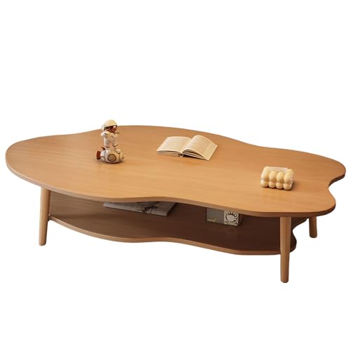 Couchtisch in Wolkenform, Robust und Langlebig, mit Stauraum, Leicht zu Montieren, Modern und Mid-Century Stil, aus MDF und Massivholz für Wohnzimmer, Büro und kleine Räume (Helle Walnuss-Doppelwand) Couchtisch in Wolkenform, Robust und Langlebig, mit Stauraum, Leicht zu Montieren, Modern und Mid-Century Stil, aus MDF und Massivholz für Wohnzimmer, Büro und kleine Räume (Helle Walnuss-Doppelwand) von lcvtos