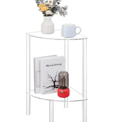 lcvtos Acryl Couchtisch Klein, Moderner Beistelltisch, Transparenter Wohnzimmertisch Minimalistisch im Stil, Sofatisch Robust & Kratzfest, für Wohnzimmer Schlafzimmer Balkon (S) von lcvtos