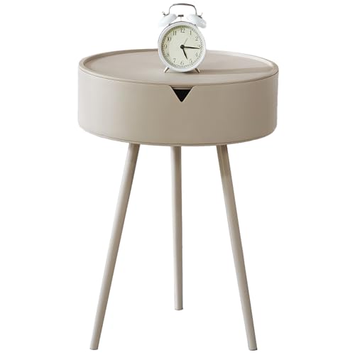 lcvtos Couchtisch Beistelltisch, Verstecktes Ablagefach für Ordnung, Stabiler Wohnzimmertisch, Minimalistisches Design, Hochwertiges PP Material, für Schlafzimmer und Wohnzimmer, (Khaki) von lcvtos