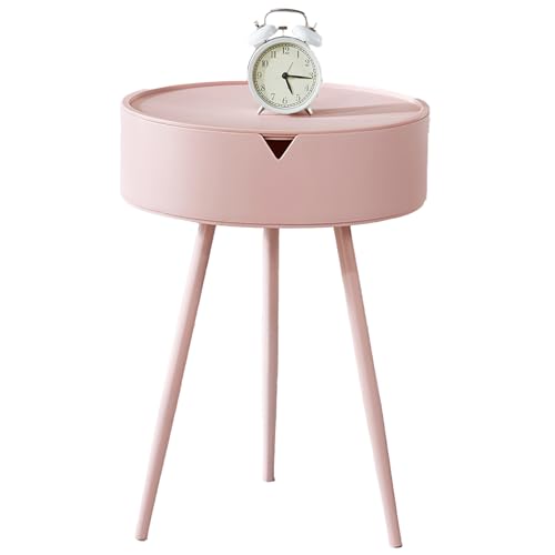 lcvtos Couchtisch Beistelltisch, Verstecktes Ablagefach für Ordnung, Stabiler Wohnzimmertisch, Minimalistisches Design, Hochwertiges PP Material, für Schlafzimmer und Wohnzimmer, (Rosa) von lcvtos