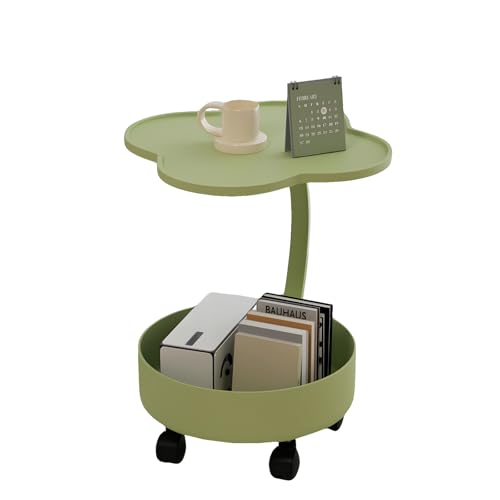 lcvtos Doppelschicht C-Tisch,Beistelltisch mit Stauraum und Rollen,C-Tisch mit Tablett, Couchtisch Klein für Sofa Schlafzimmer Wohnzimmer Büro,Moderner Nachttisch für Wohnzimmer Schlafzimmer (Grün) lcvtos Doppelschicht C-Tisch,Beistelltisch mit Stauraum und Rollen,C-Tisch mit Tablett, Couchtisch Klein für Sofa Schlafzimmer Wohnzimmer Büro,Moderner Nachttisch für Wohnzimmer Schlafzimmer (Grün) von lcvtos