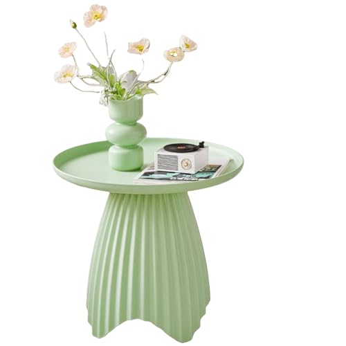 lcvtos Kleiner Couchtisch, Praktischer Beistelltisch mit Ablage, Moderner Pilz Couchtisch, ABS Material, Stabiler Sofatisch für Wohnzimmer (Grün) von lcvtos