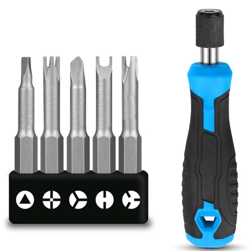 Lcyen 5-Teiliges Spezial-Förmige Schraubendreher Set, Dreieck Schraubendreher, 50mm Speziell Geformtes Schraubendreher-Set, U-Form Y-Typ Innen Kreuz Dreipunkt Schraubendreher Bit mit Handgriff von lcyen