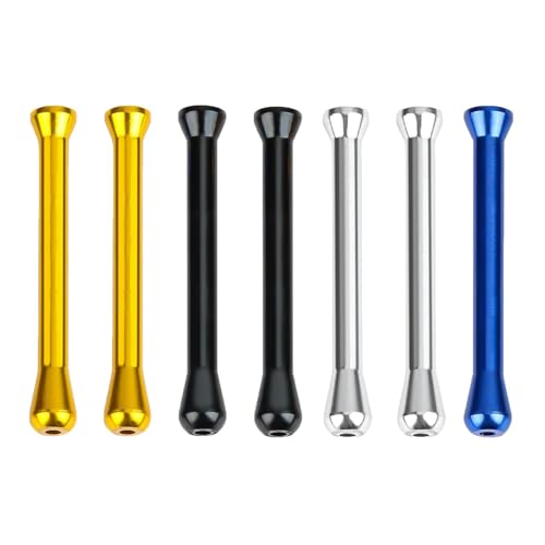 Lcyen 7 Stück Ziehröhrchen, Sniffer Set, Metall Schnupftabak, Schnupftabak-Strohhalm Tragbarer Schnüffel Snorter Snorting Kit Aluminium Ziehröhrchen Set Schnupfflasche 68MM (Gold/Silber/Schwarz/Blau) von lcyen