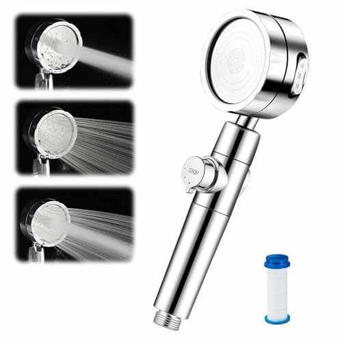 Lcyen Duschkopf Mit Filter Duschbrause Hochdruck Wassersparend Handbrause Mit Stoppfunktion Und 3 Strahlarten Edelstahl 304 Regendusche Einfach Installieren von lcyen