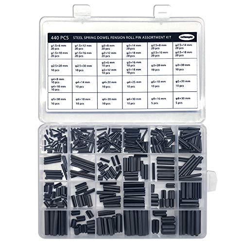 440 Stück Schlitz-Federstifte Rollstifte Sortiment Set Stahl Split Federdübel Spannstifte Metall Hardware Sortiment Kit Hohlfederstifte gemischte Größen M1.5 M2 M2.5 M3 M4 M5 M6 M8 schwarz mit Box 440 Stück Schlitz-Federstifte Rollstifte Sortiment Set Stahl Split Federdübel Spannstifte Metall Hardware Sortiment Kit Hohlfederstifte gemischte Größen M1.5 M2 M2.5 M3 M4 M5 M6 M8 schwarz mit Box von lechengjia