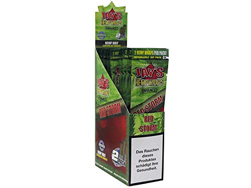 ledermodefashion Juicy Jay Hanf Wrap Hemp Wrap- Natur Tabak frei - 2 pro Packung (Red Storm, 3) von DHOBIA